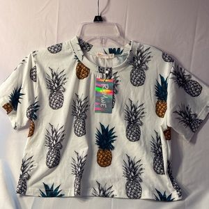 Romwe pineapple crop‎ top